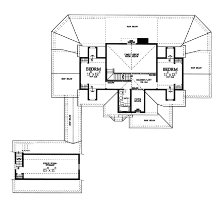 House Plan 90261 Second Level Plan