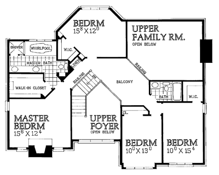 House Plan 90262 Second Level Plan