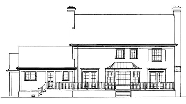 Southern Rear Elevation of Plan 90265