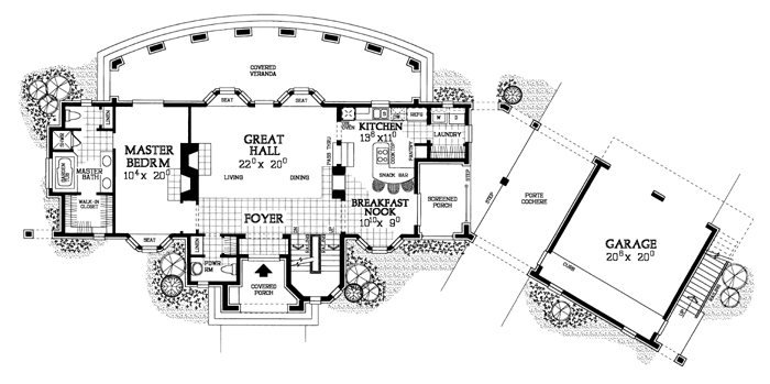 House Plan 90266 Level One