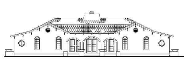 Mediterranean Ranch Southwest Rear Elevation of Plan 90269