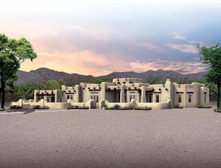 Santa Fe Southwest Elevation of Plan 90279