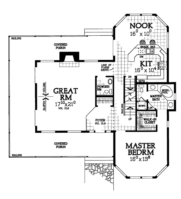 Country Farmhouse Victorian Level One of Plan 90281