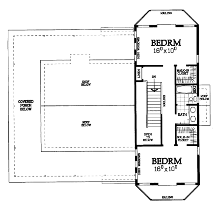 House Plan 90281 Second Level Plan