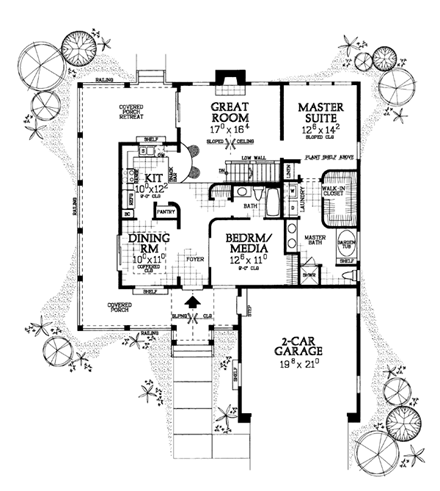 House Plan 90282 First Level Plan