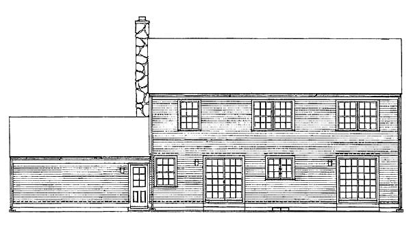 Ranch Rear Elevation of Plan 90284