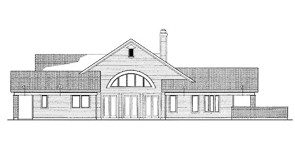 Traditional Rear Elevation of Plan 90286