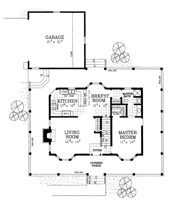 Country Farmhouse Victorian Level One of Plan 90288