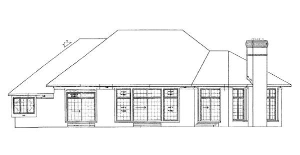 Traditional Rear Elevation of Plan 90292