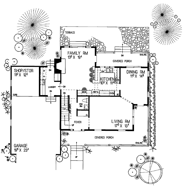 Country Farmhouse Level One of Plan 90293