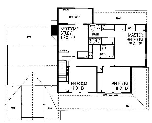 Country Farmhouse Level Two of Plan 90293