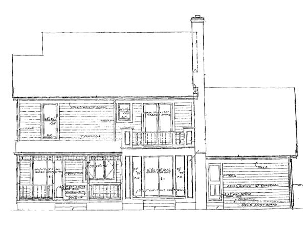 Country Farmhouse Rear Elevation of Plan 90293