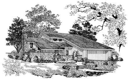 Contemporary Elevation of Plan 90296