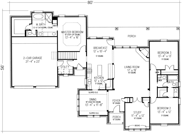 Contemporary European One-Story Level One of Plan 90301