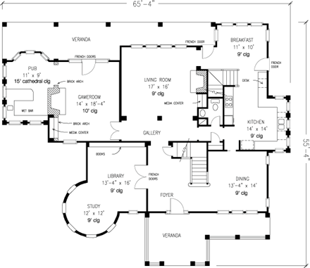 House Plan 90307 First Level Plan