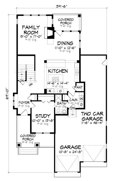 Country Craftsman Level One of Plan 90309