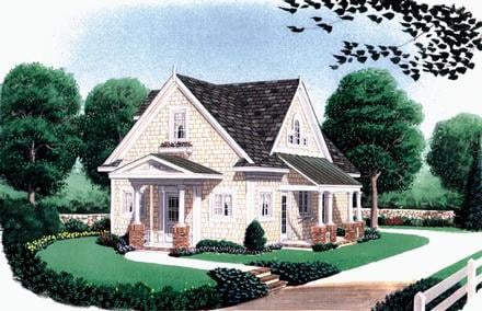 Bungalow Country Craftsman Narrow Lot Elevation of Plan 90315