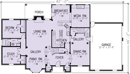 House Plan 90316 First Level Plan