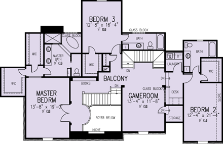 House Plan 90316 Second Level Plan