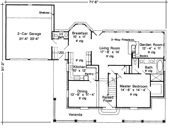 Country Farmhouse Southern Level One of Plan 90318