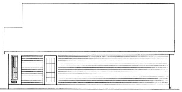 Cottage Country Narrow Lot One-Story Rear Elevation of Plan 90323