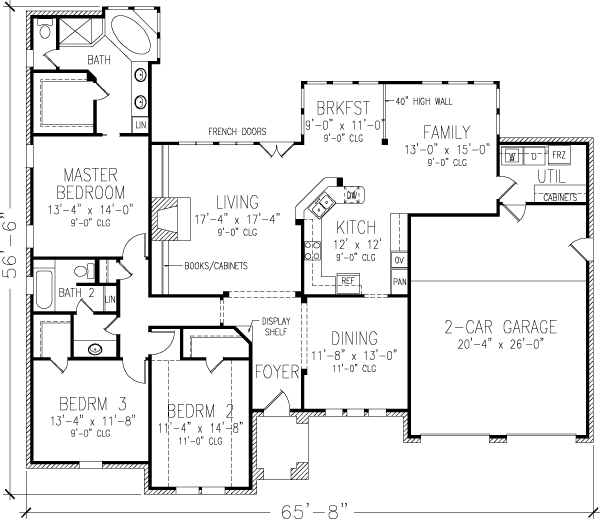 European One-Story Level One of Plan 90324