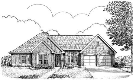 European One-Story Elevation of Plan 90324