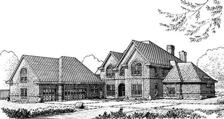 European One-Story Traditional Elevation of Plan 90325