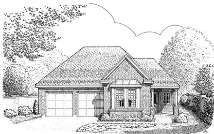 Contemporary Country European One-Story Elevation of Plan 90327