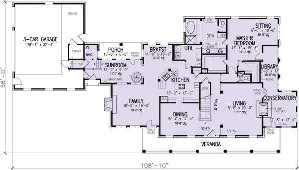 Contemporary Country Craftsman Southern Level One of Plan 90328