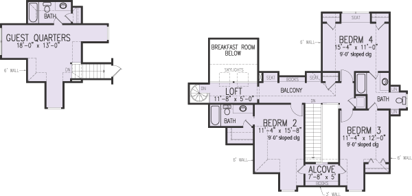 Contemporary Country Craftsman Southern Level Two of Plan 90328