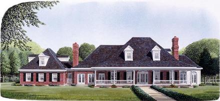 Contemporary Country Craftsman Southern Elevation of Plan 90328