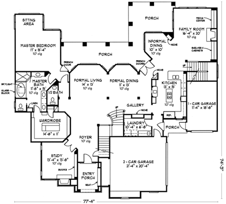 House Plan 90330 First Level Plan