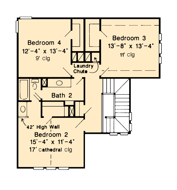 Country Farmhouse Victorian Level Two of Plan 90331