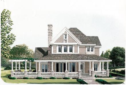 Country Farmhouse Victorian Elevation of Plan 90331