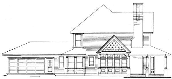 Country, Farmhouse, Victorian Plan with 2213 Sq. Ft., 4 Bedrooms, 3 Bathrooms, 2 Car Garage Picture 4