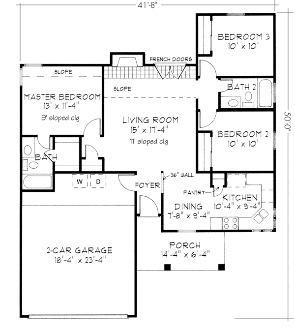 Country One-Story Level One of Plan 90333