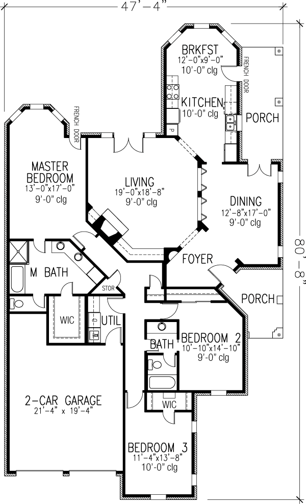 European One-Story Level One of Plan 90334