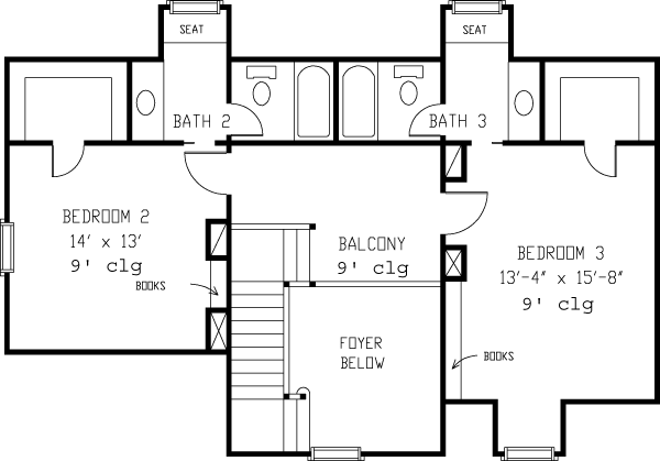 Country Farmhouse Victorian Level Two of Plan 90338