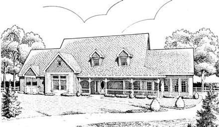 Country Farmhouse Victorian Elevation of Plan 90338