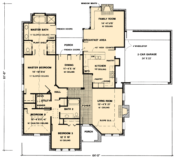 European One-Story Level One of Plan 90341