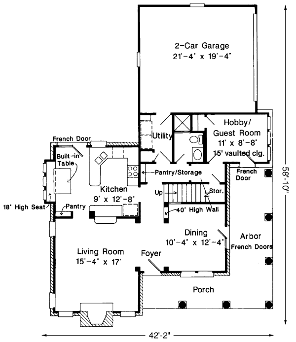 Country Farmhouse Level One of Plan 90343