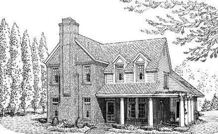 Country Farmhouse Elevation of Plan 90343
