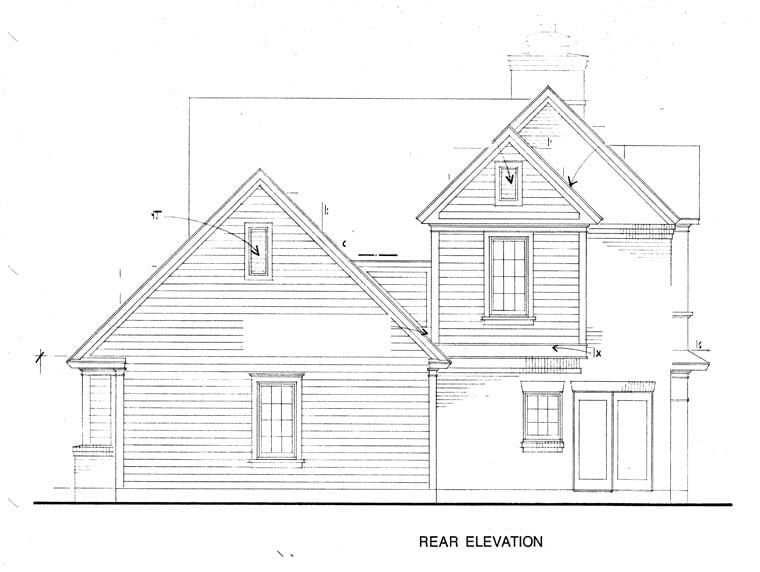 Country Farmhouse Rear Elevation of Plan 90343