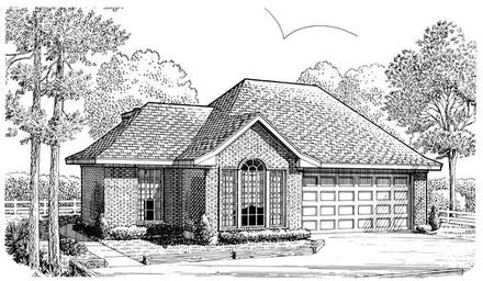 European Narrow Lot One-Story Elevation of Plan 90346