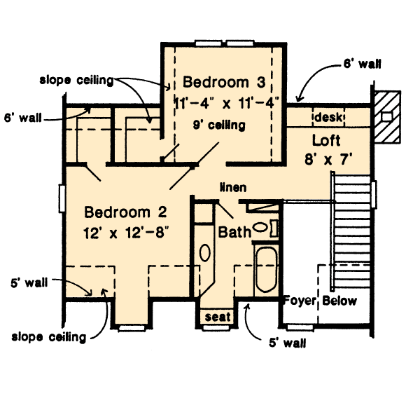 Cape Cod Contemporary Level Two of Plan 90355