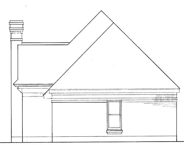Cabin Contemporary Craftsman European One-Story Rear Elevation of Plan 90356