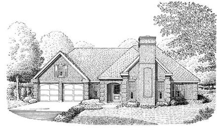 Contemporary European One-Story Traditional Elevation of Plan 90358