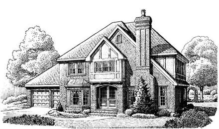 Tudor Elevation of Plan 90364