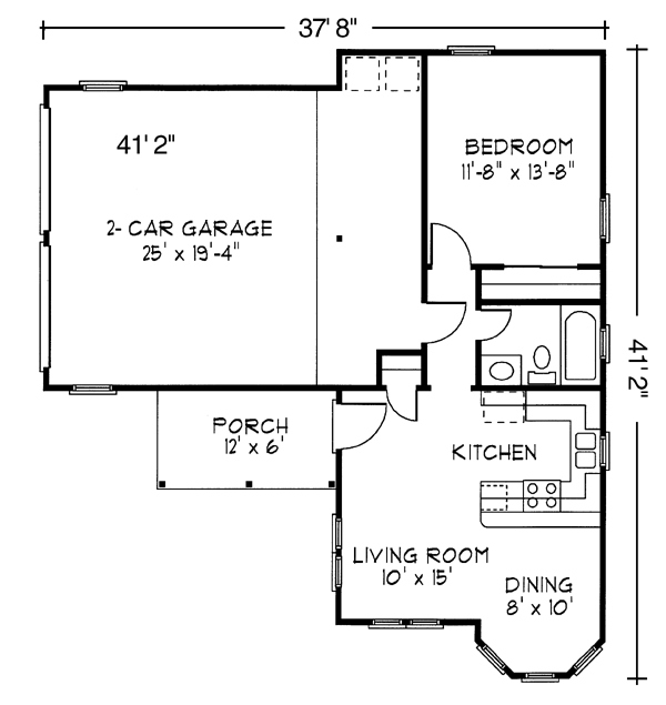 Contemporary Country Narrow Lot One-Story Level One of Plan 90365